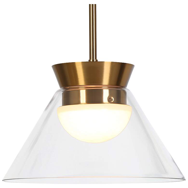 Image 1 Solara 11.8" Wide Gold 1-Light LED Glass Pendant Light
