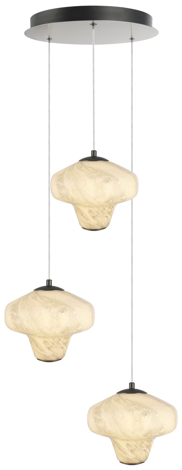 Image 2 Solara 17" Wide 3-Light Graphite LED Chandelier more views
