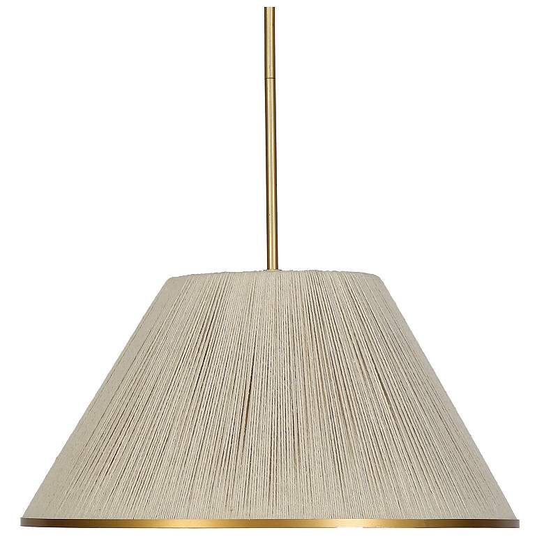Image 1 Solara 20.5" Wide Beige Gold 1-Light Cotton Thread Chandelier