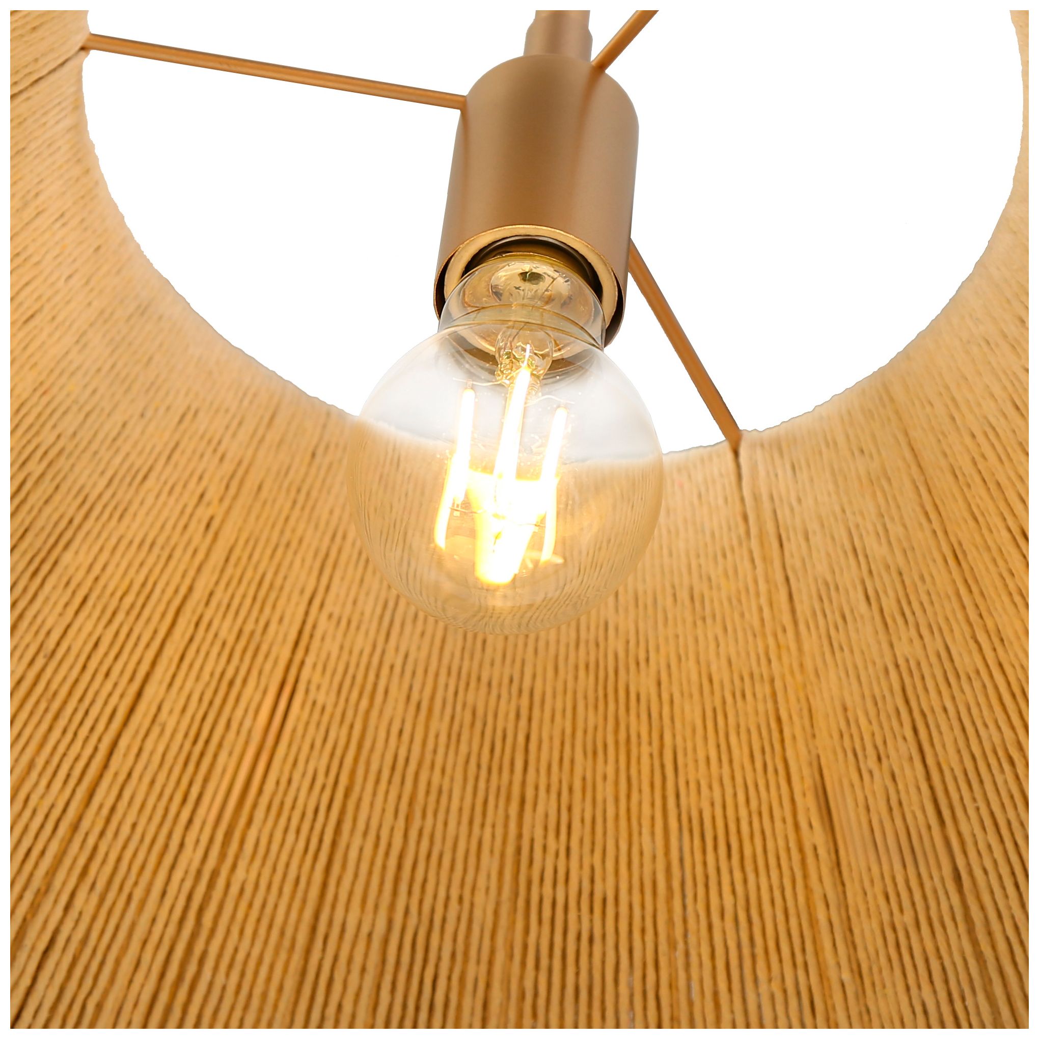 Image 5 Solara 20.5" Wide Beige Gold 1-Light Cotton Thread Chandelier more views