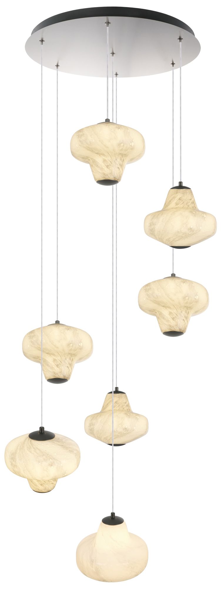 Image 2 Solara 25" Wide 7-Light Graphite LED Chandelier more views