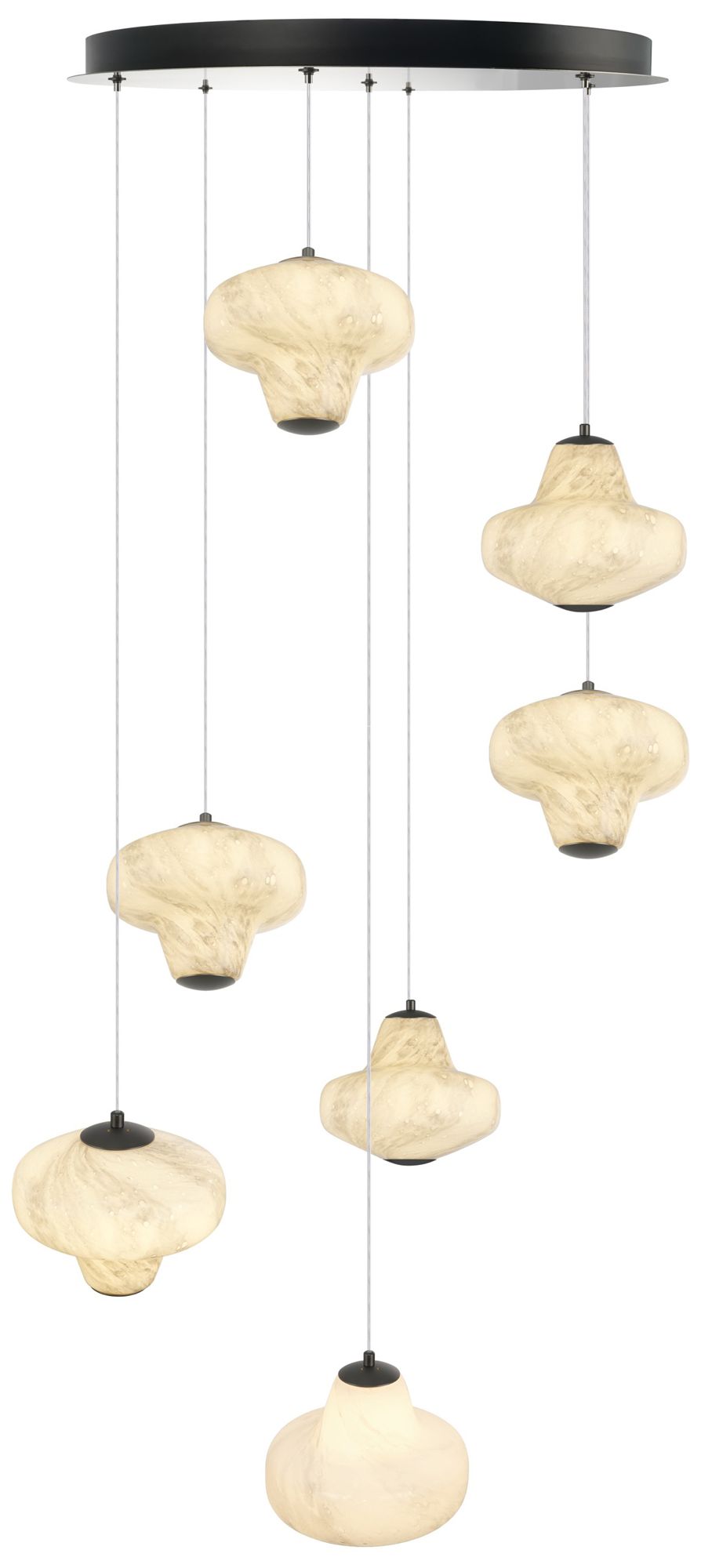 Image 3 Solara 25" Wide 7-Light Graphite LED Chandelier more views