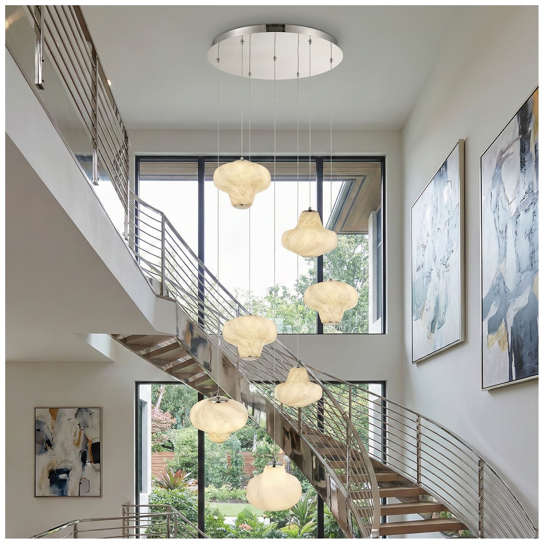 Image 6 Solara 25" Wide 7-Light Graphite LED Chandelier more views