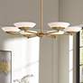 1_Solara 36" Wide Legacy Brass 6-Light LED Chandelier