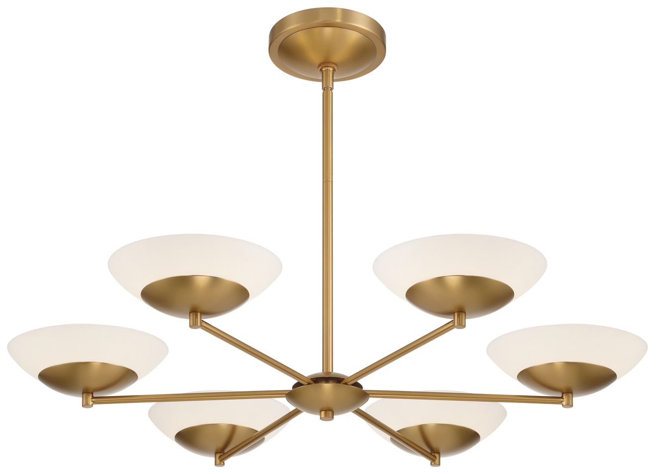 Image 7 Solara 36" Wide Legacy Brass 6-Light LED Chandelier more views