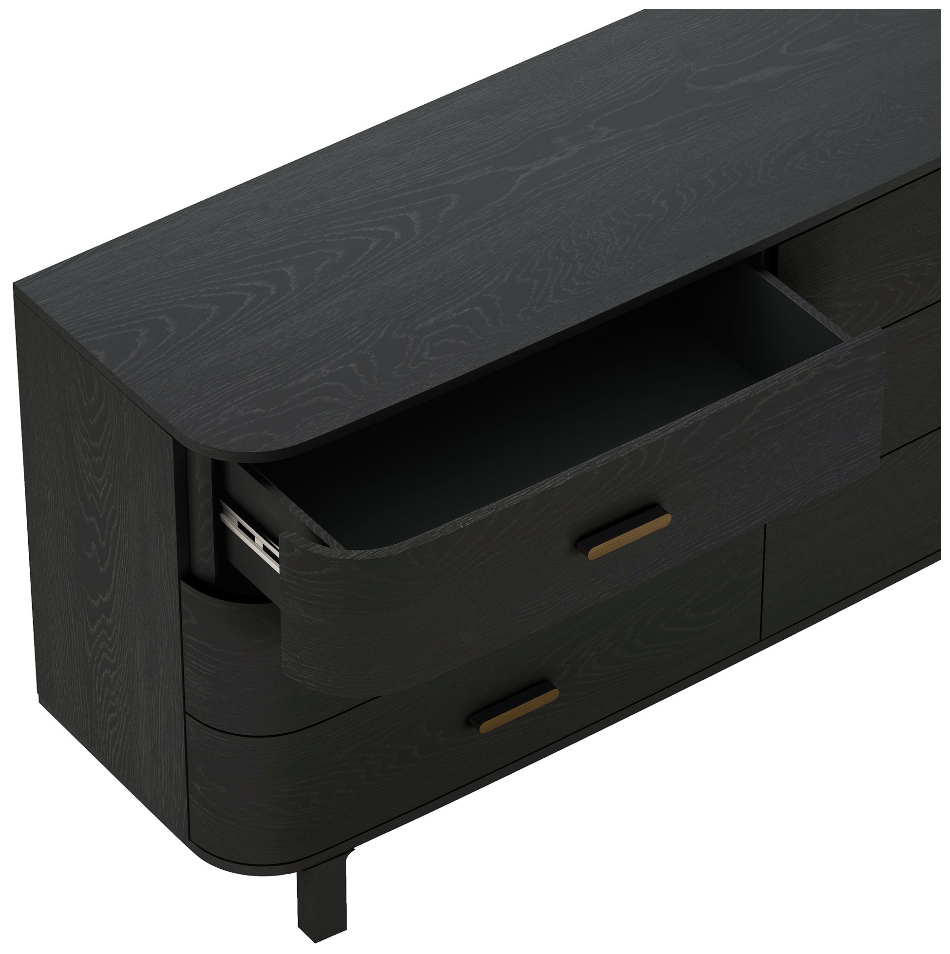 Solara Contemporary 2-Piece Dresser and Nightstand in Black