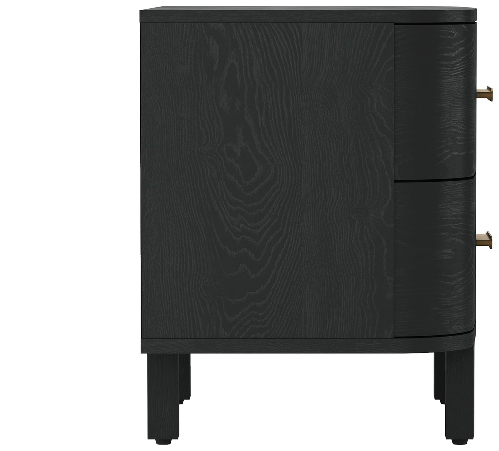 Solara Contemporary 30" Solid Wood Nightstand in Black (2-Drawer)