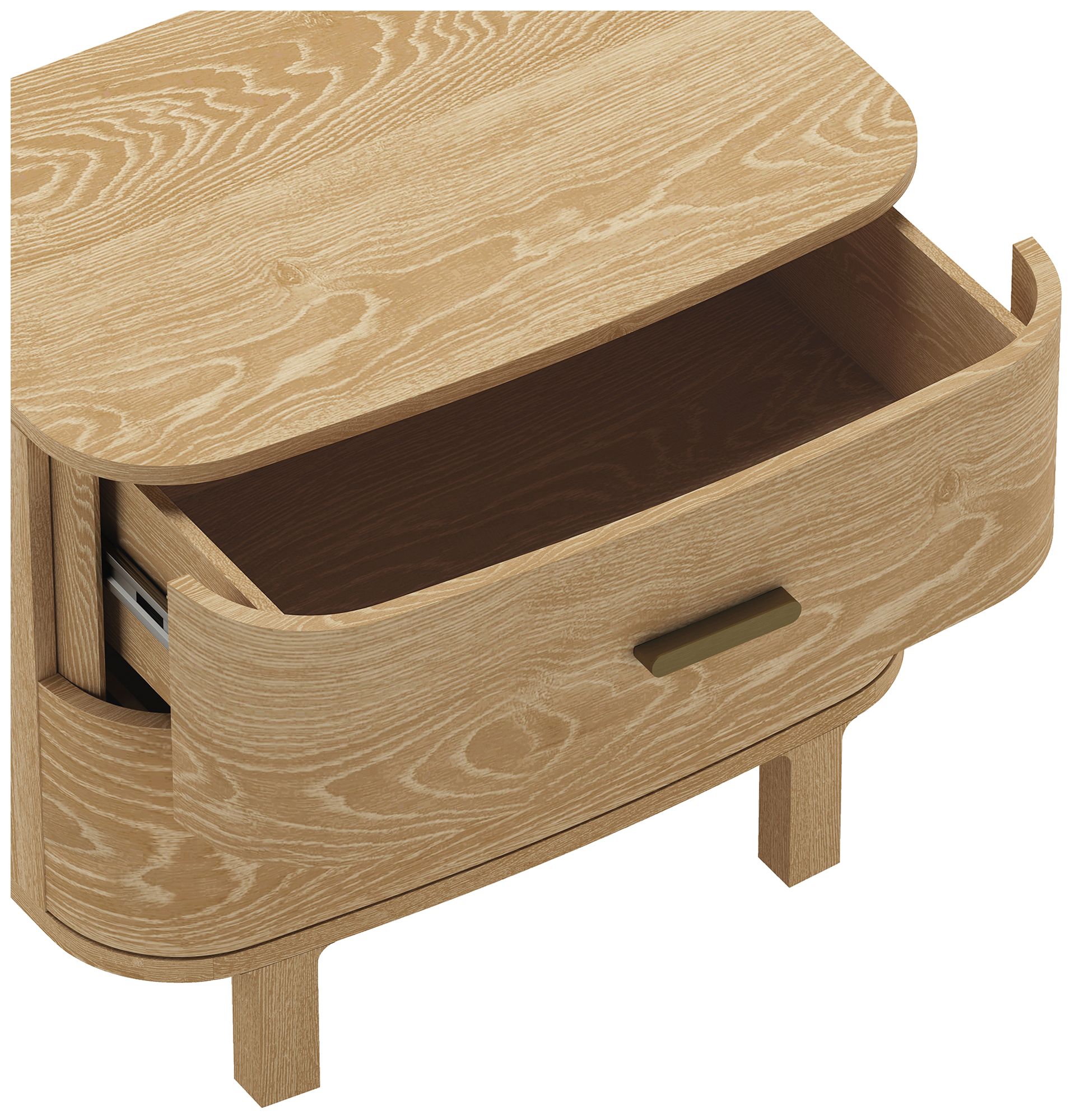 Image 7 Solara Contemporary 30" Solid Wood Nightstand in Natural Oak (2-Drawer) more views