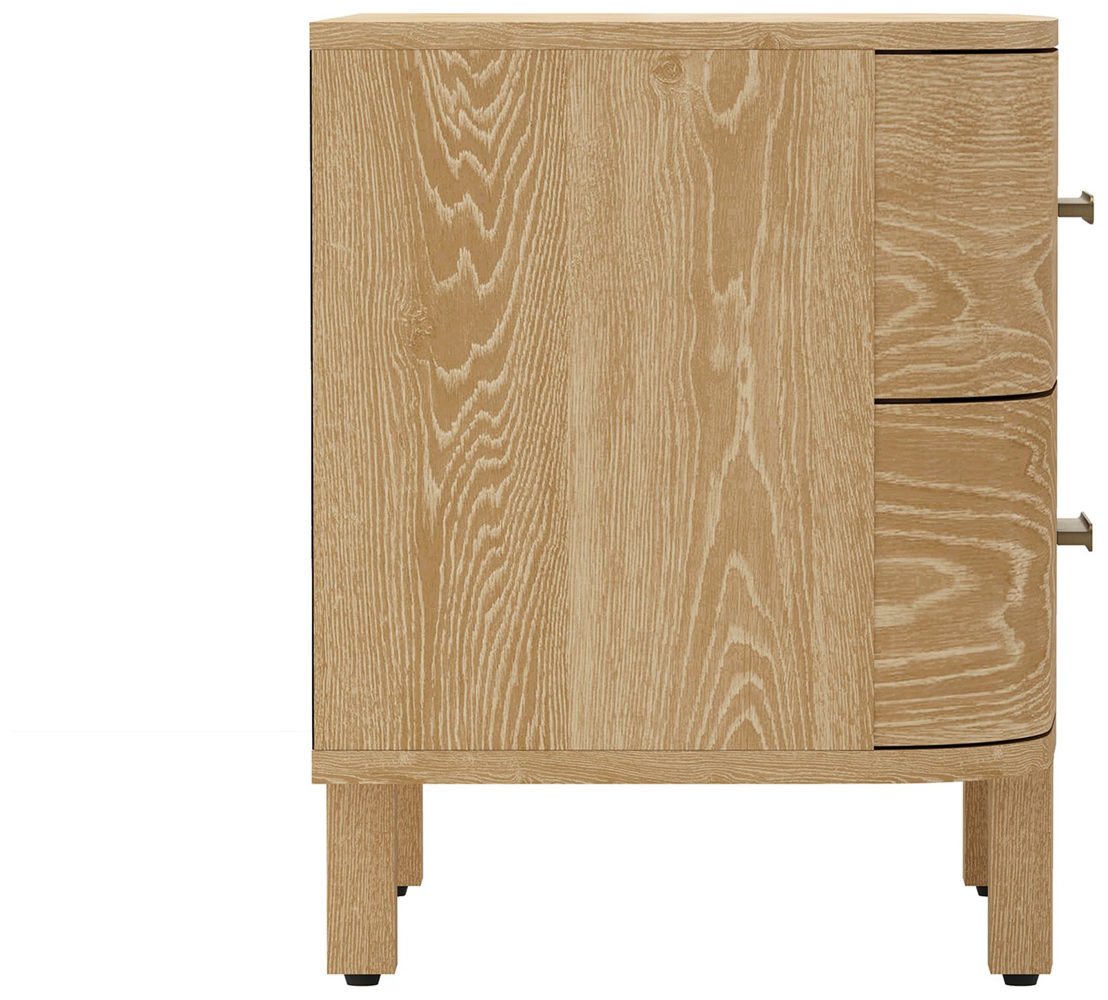 Solara Contemporary 30" Solid Wood Nightstand in Natural Oak (2-Drawer)