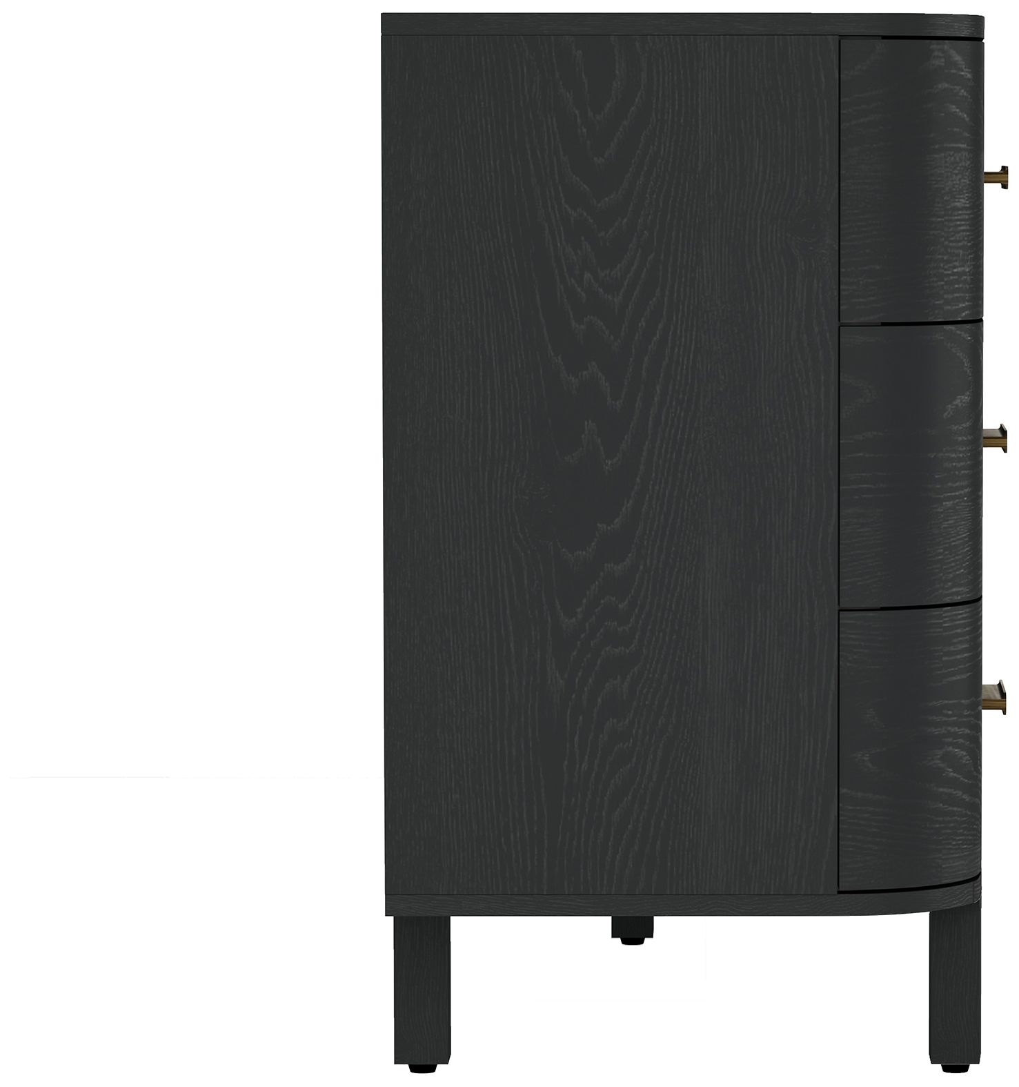Solara Contemporary 68" Solid Wood Dresser in Black (6-Drawer)