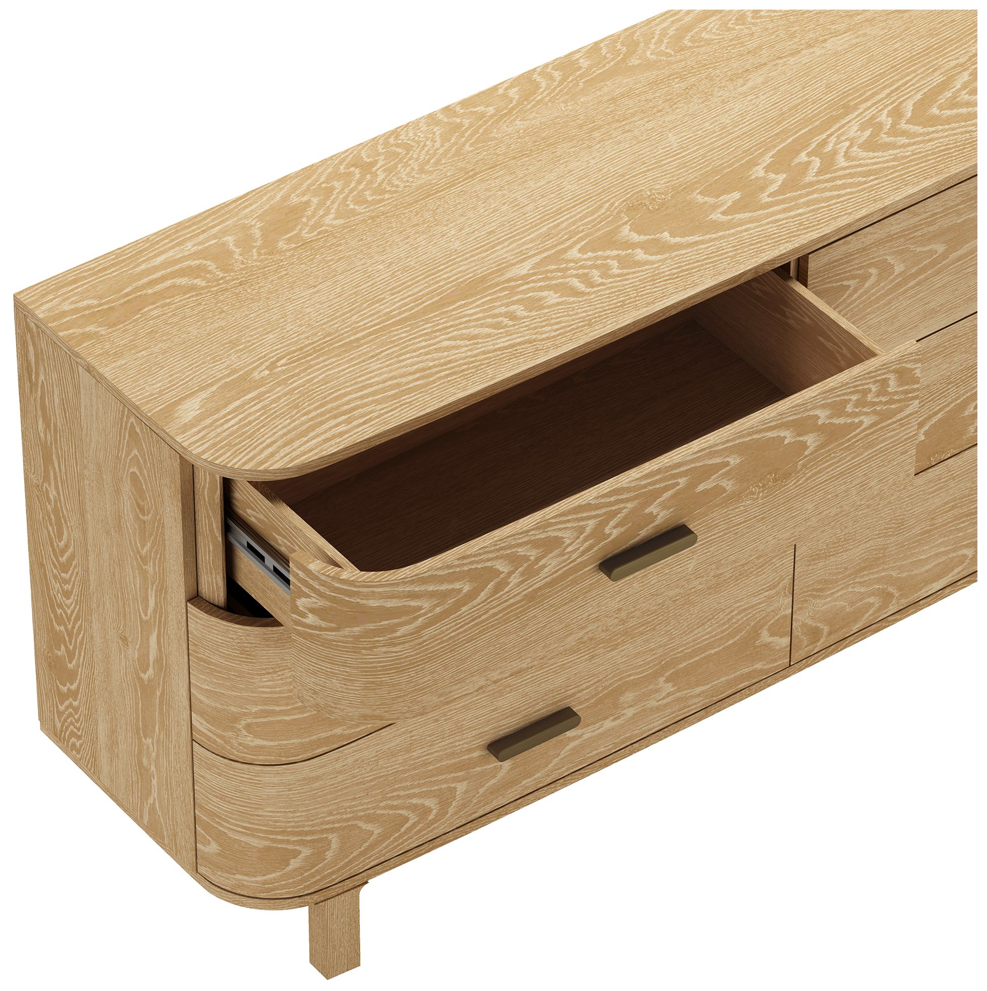 Image 6 Solara Contemporary 68" Solid Wood Dresser in Natural Oak (6-Drawer) more views