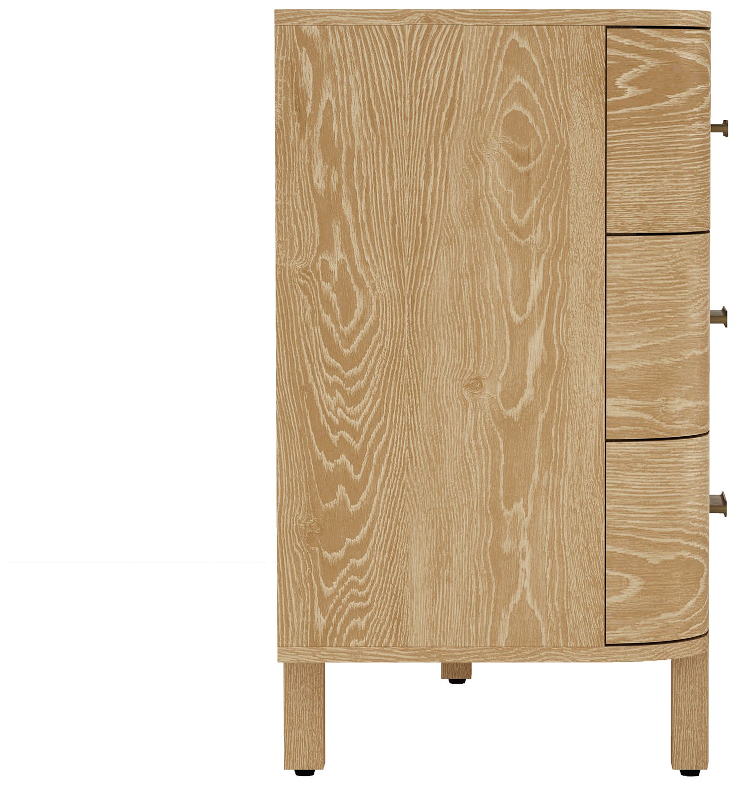 Solara Contemporary 68" Solid Wood Dresser in Natural Oak (6-Drawer)
