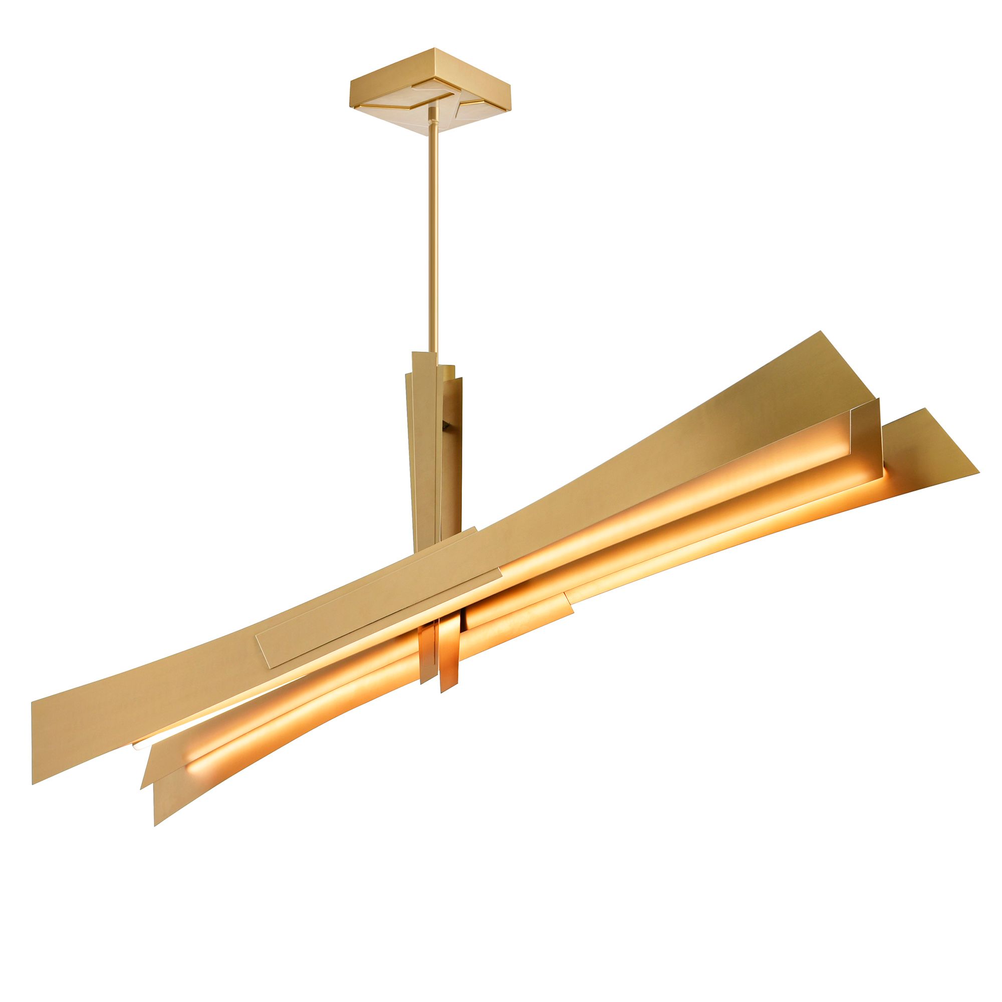 Image 2 Solara Integrated LED 72in Brass Chandelier more views