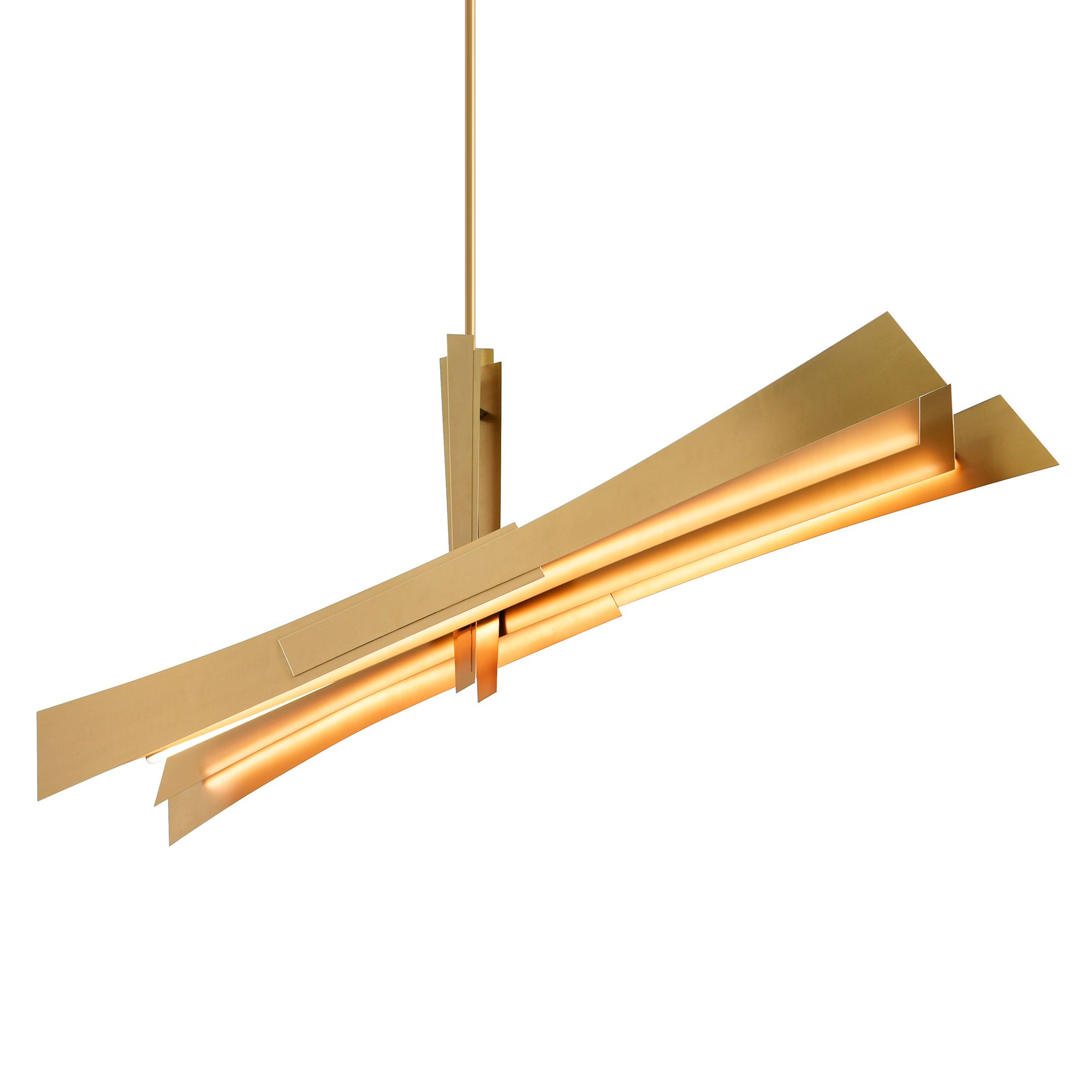 Image 3 Solara Integrated LED 72in Brass Chandelier more views