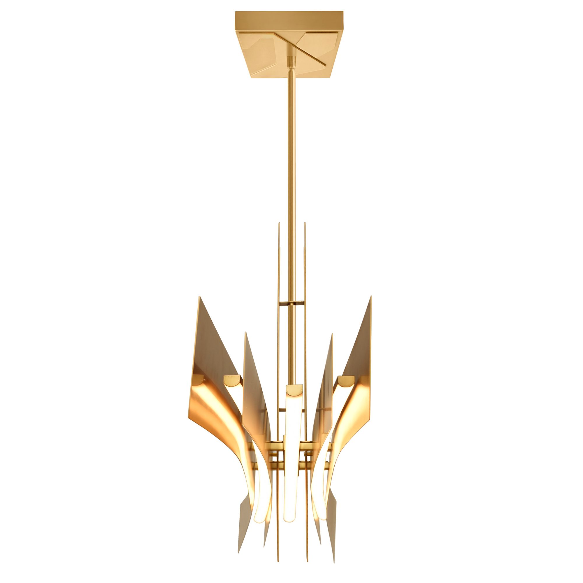 Image 4 Solara Integrated LED 72in Brass Chandelier more views