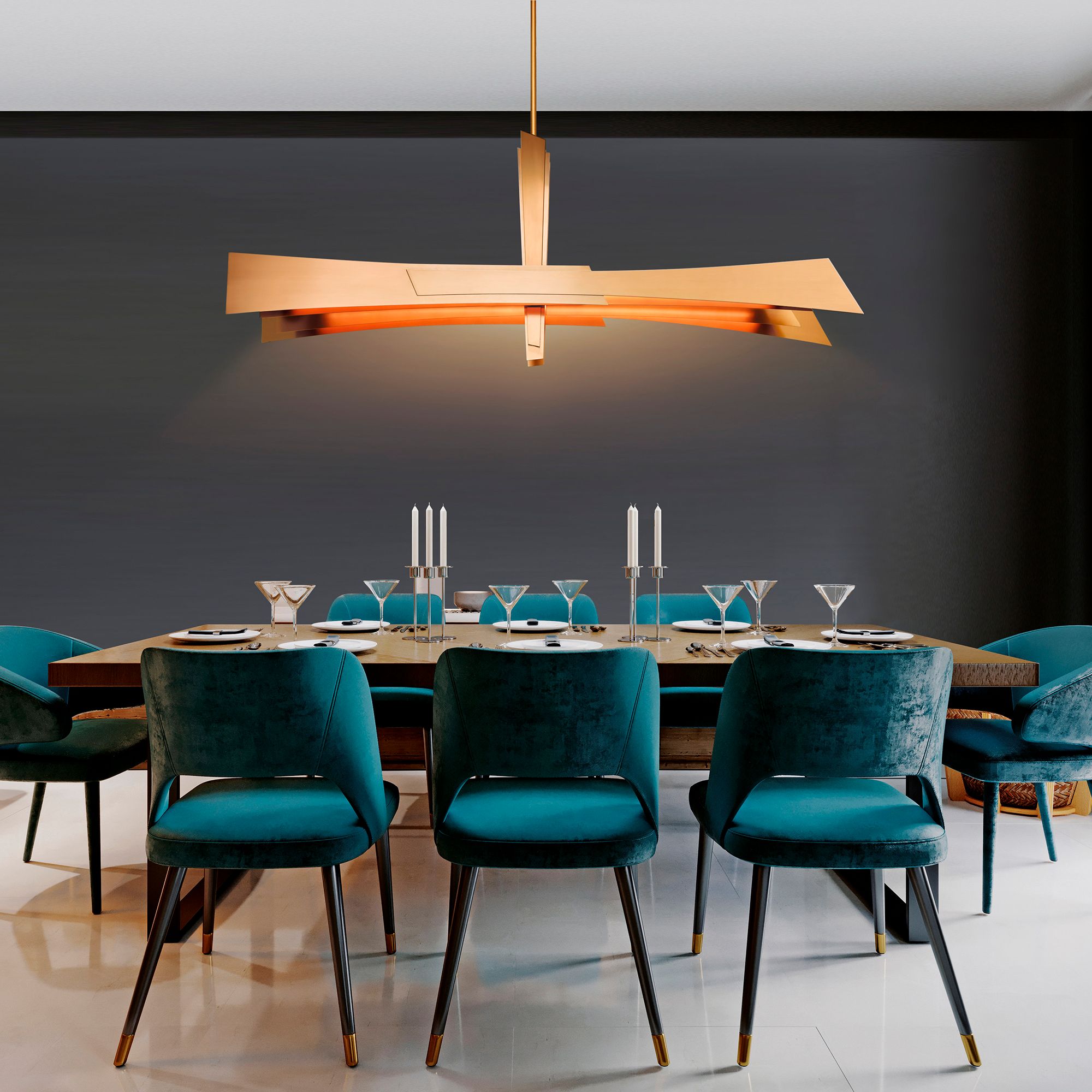 Solara Integrated LED 72in Brass Chandelier