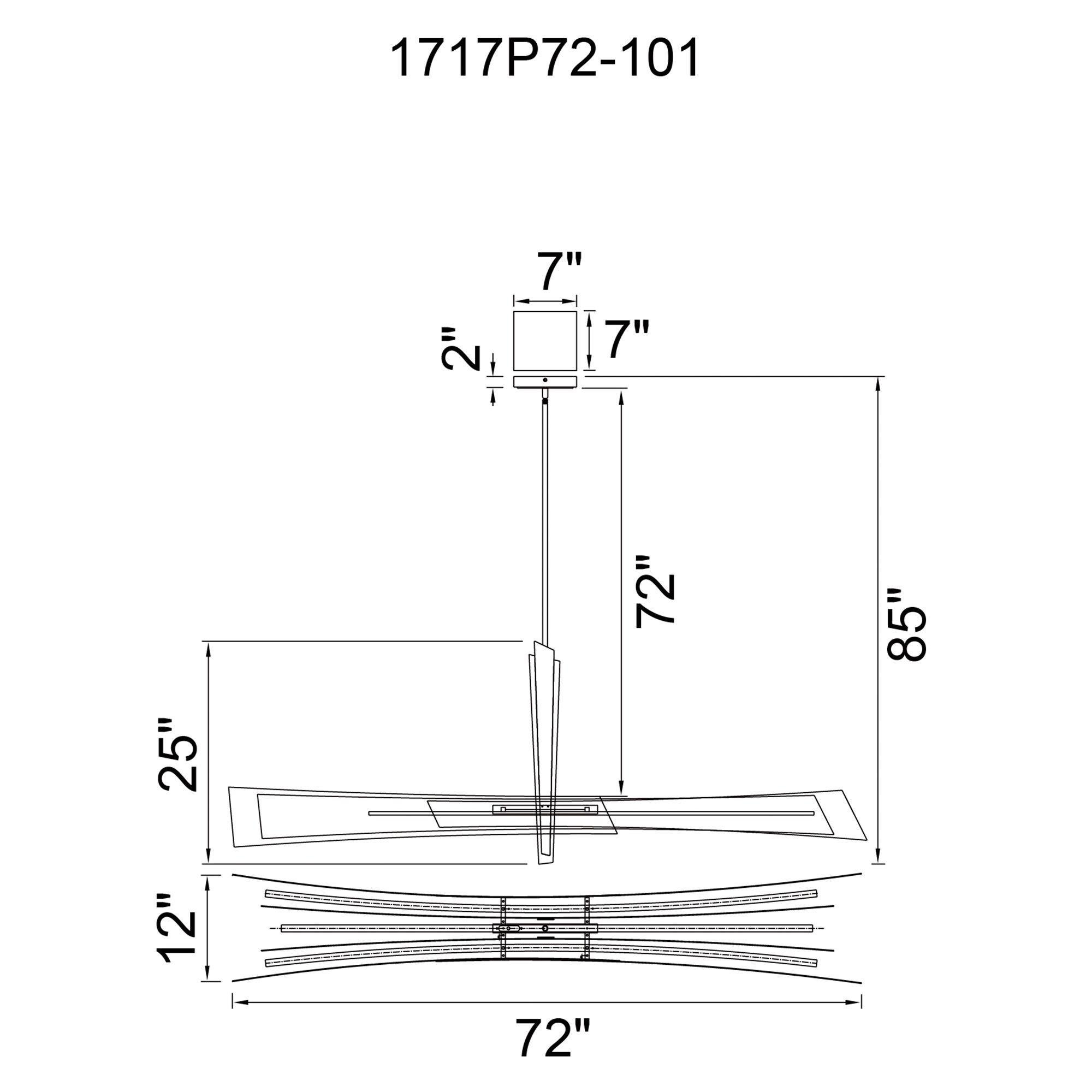Solara Integrated LED Black Chandelier