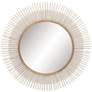Solara Matte Gold Metal 36" Round Sunburnt Wall Mirror