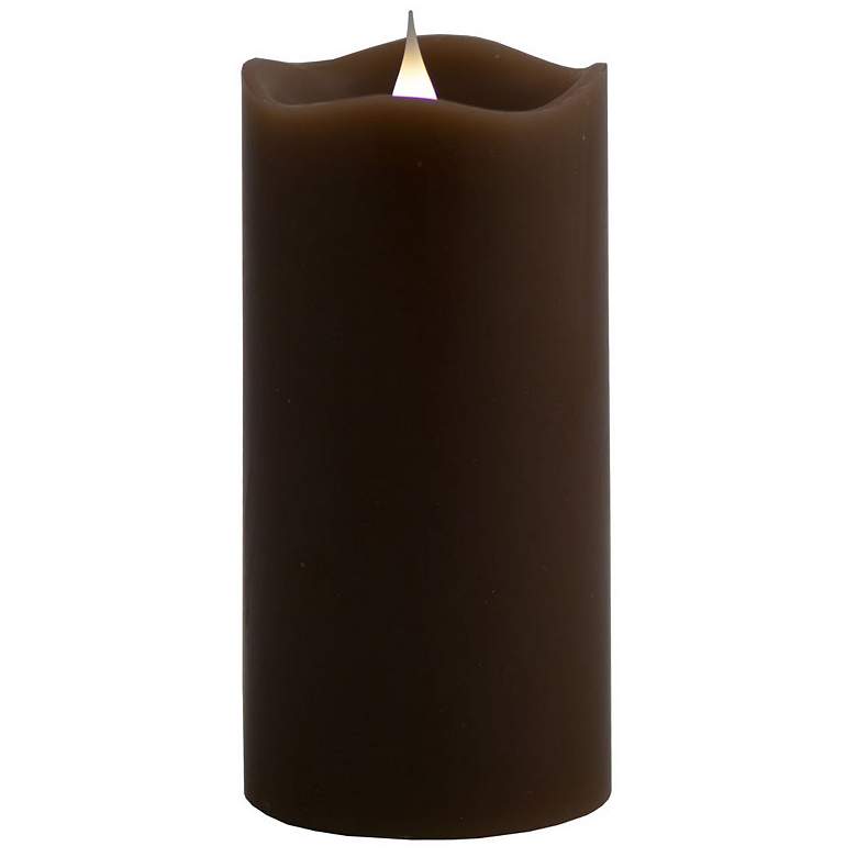 Image 1 Solare 5 inch Chocolate Wax 3-D Virtual Flame LED Candle