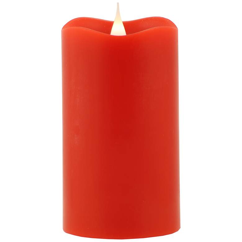 Image 1 Solare 5 inch Cranberry Wax 3-D Virtual Flame LED Candle