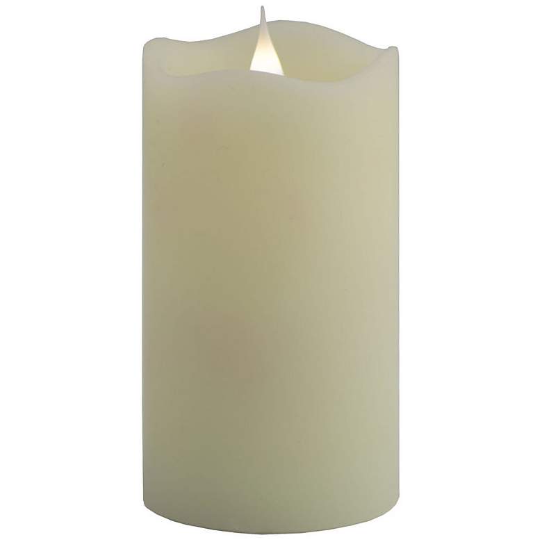 Image 1 Solare 5 inch Ivory Wax 3-D Virtual Flame LED Candle