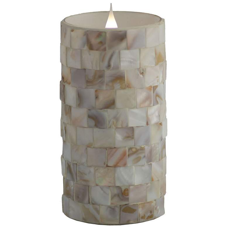 Image 1 Solare 6 inch Pearl Mosaic 3-D Virtual Flame LED Candle