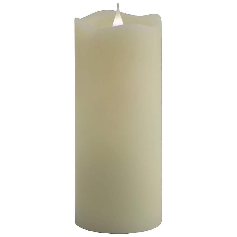 Image 1 Solare 7 inch Ivory Wax 3-D Virtual Flame LED Candle