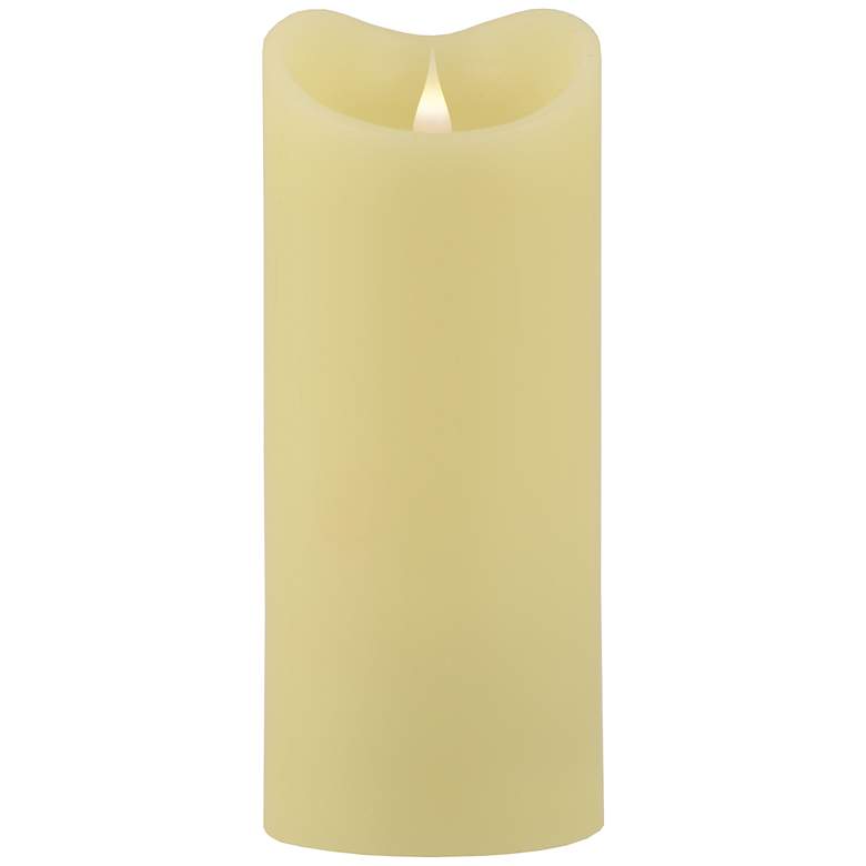 Image 1 Solare 9 inch Ivory Melted Wax 3-D Virtual Flame LED Candle