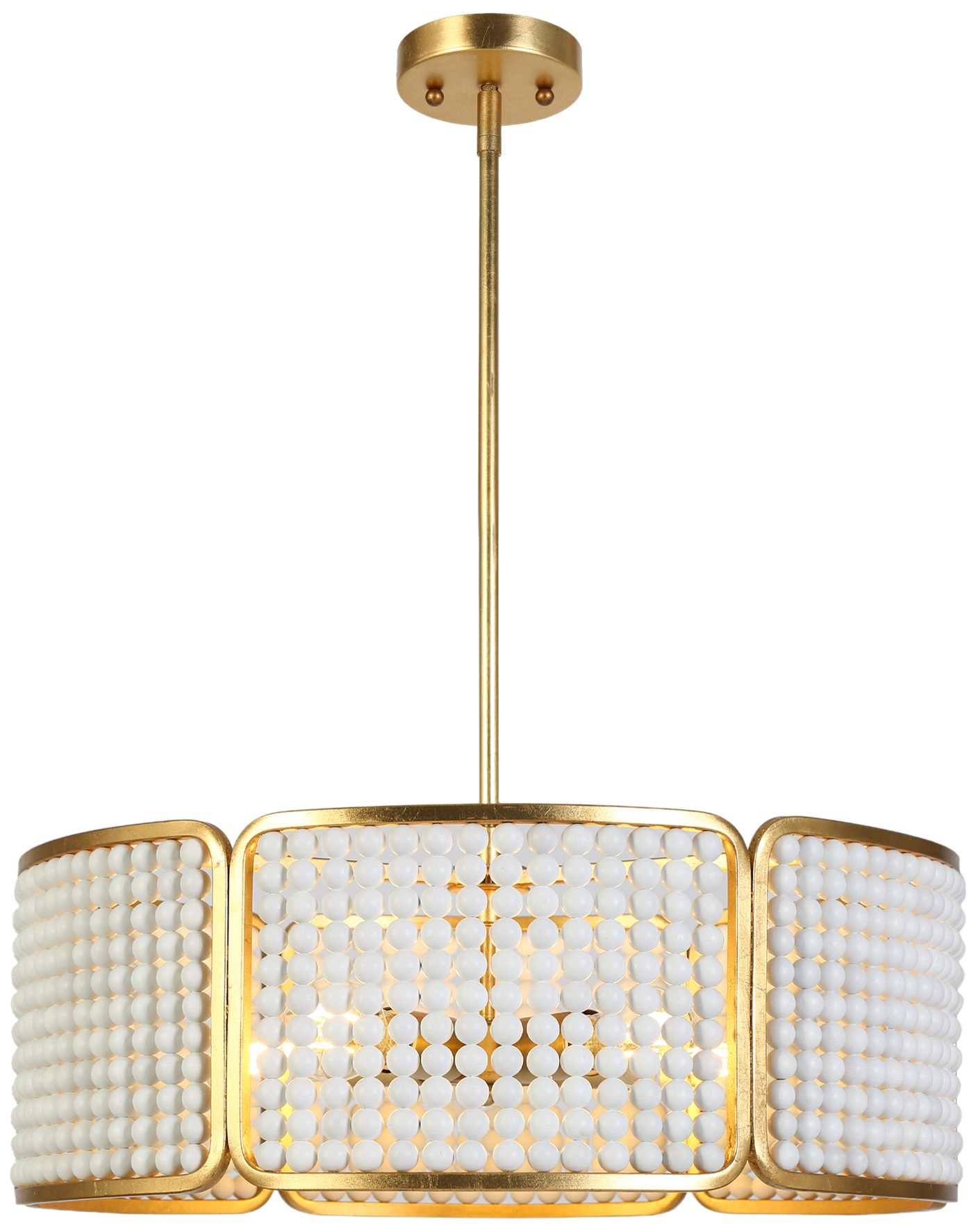 Thumbnail1 of Solaria 22" Wide Gold Foil White Bead Pendant Light