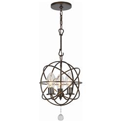 Solaris 12"W English Bronze 3-Light Outdoor Mini Chandelier