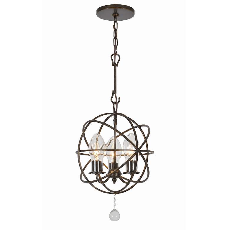Image 3 Solaris 12"W English Bronze 3-Light Outdoor Mini Chandelier more views