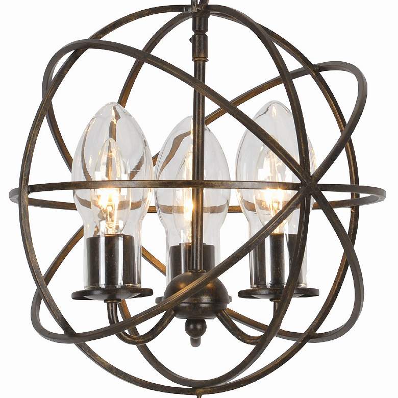 Image 4 Solaris 12"W English Bronze 3-Light Outdoor Mini Chandelier more views