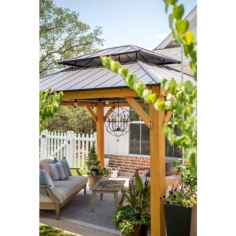 Image 5 Solaris 12"W English Bronze 3-Light Outdoor Mini Chandelier more views