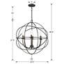 Solaris 22 1/2"W English Bronze 6-Light Sphere Chandelier
