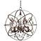 Solaris 22"W English Bronze and Crystal 5-Light Chandelier
