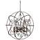 Solaris 28"W English Bronze and Crystal 6-Light Chandelier
