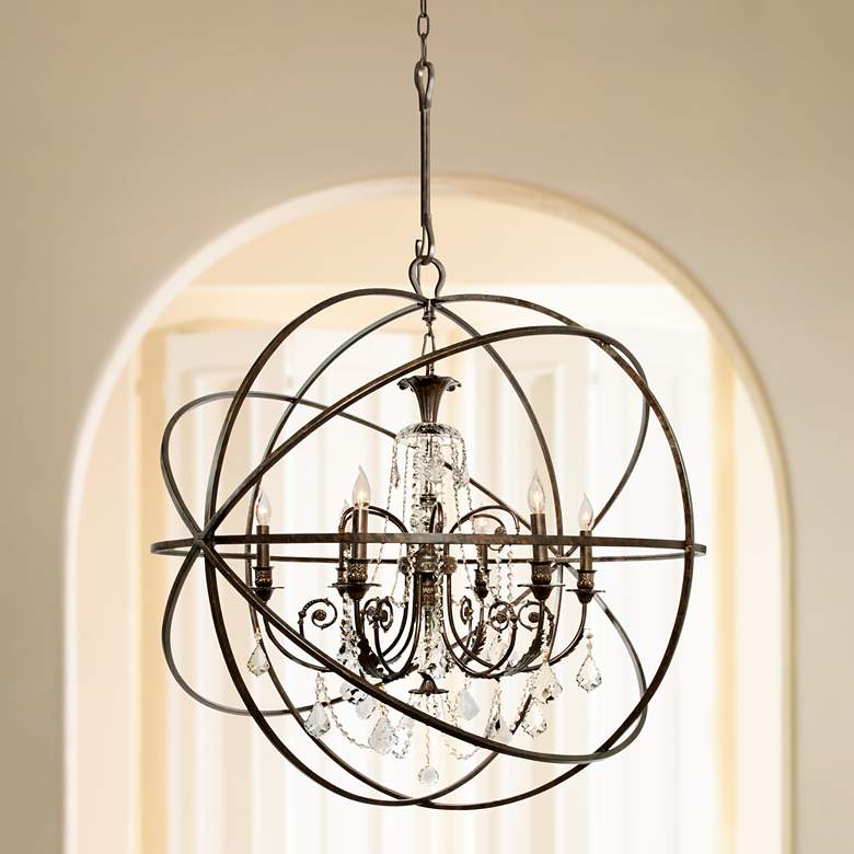 Image 1 Solaris 40" Wide English Bronze Chandelier