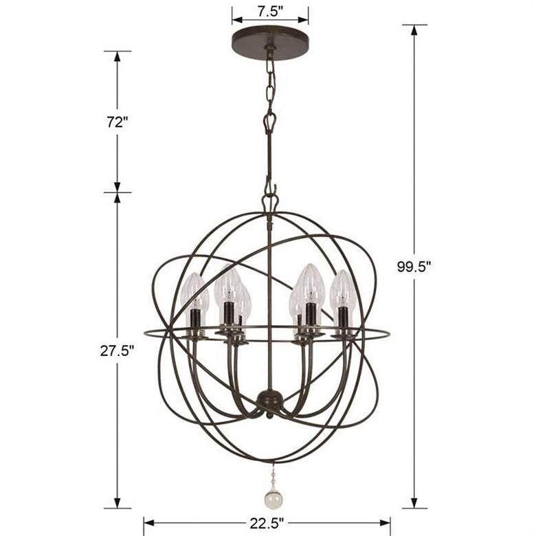 Image 3 Solaris Outdoor 6 Light Bronze Sphere Chandelier more views