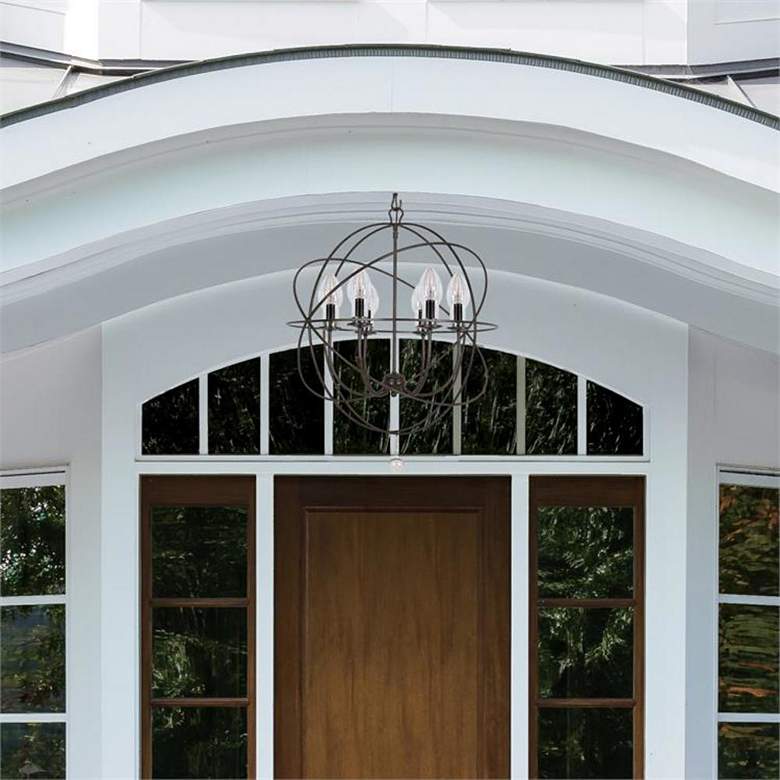 Image 4 Solaris Outdoor 6 Light Bronze Sphere Chandelier more views