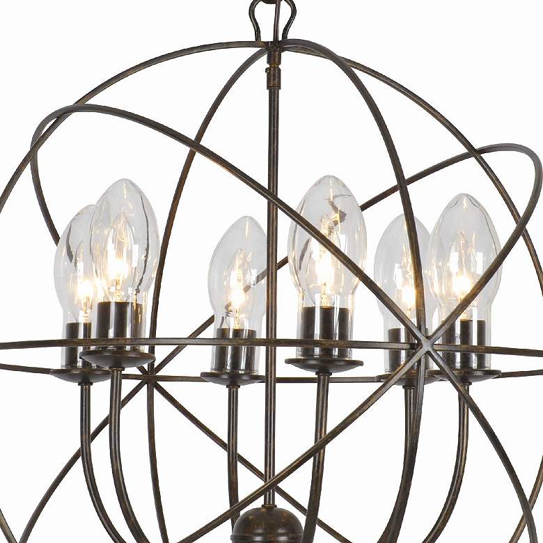 Image 7 Solaris Outdoor 6 Light Bronze Sphere Chandelier more views