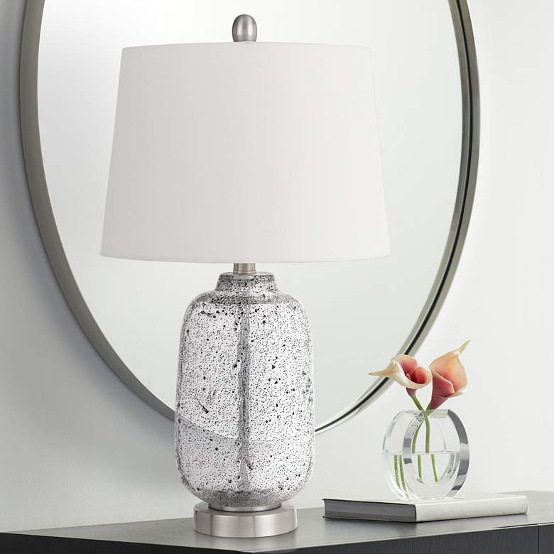 Image 1 Solaro Clear Seeded Glass Accent Table Lamp