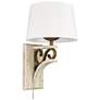 Solay 12" Wide Burnished Chestnut 1-Light Wall Sconce with Ivory Linen