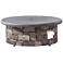Solay 40" Wide Gray Propane Round Outdoor Gas Fire Pit Table