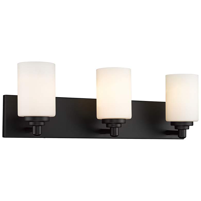 Image 1 Soledad 23" Wide Matte Black 3-Light Vanity Bath Light