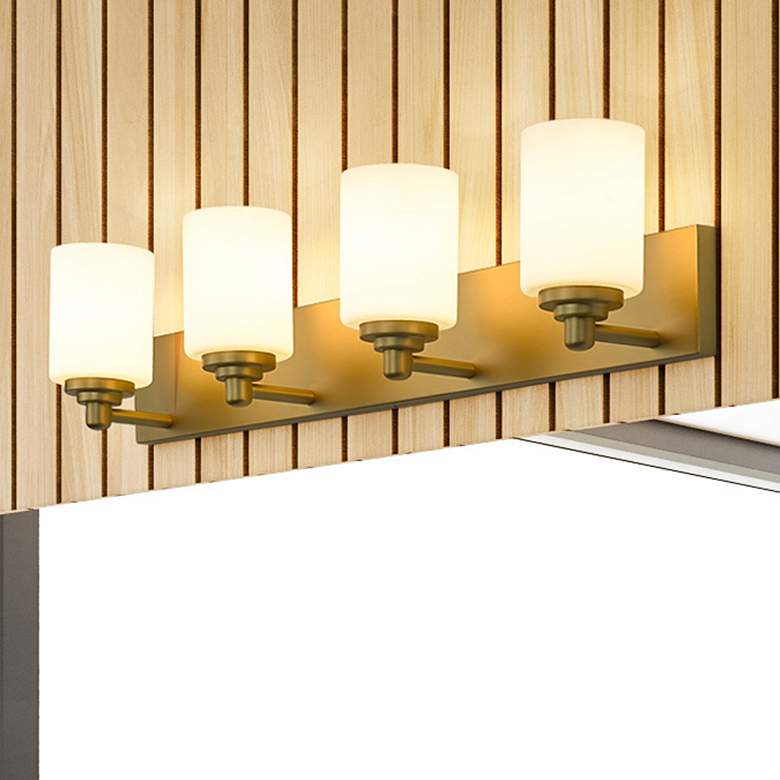 Image 2 Soledad 31 1/2" Wide Brushed Gold 4-Light Vanity Bath Light