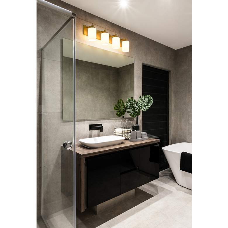 Image 4 Soledad 31 1/2" Wide Brushed Gold 4-Light Vanity Bath Light more views