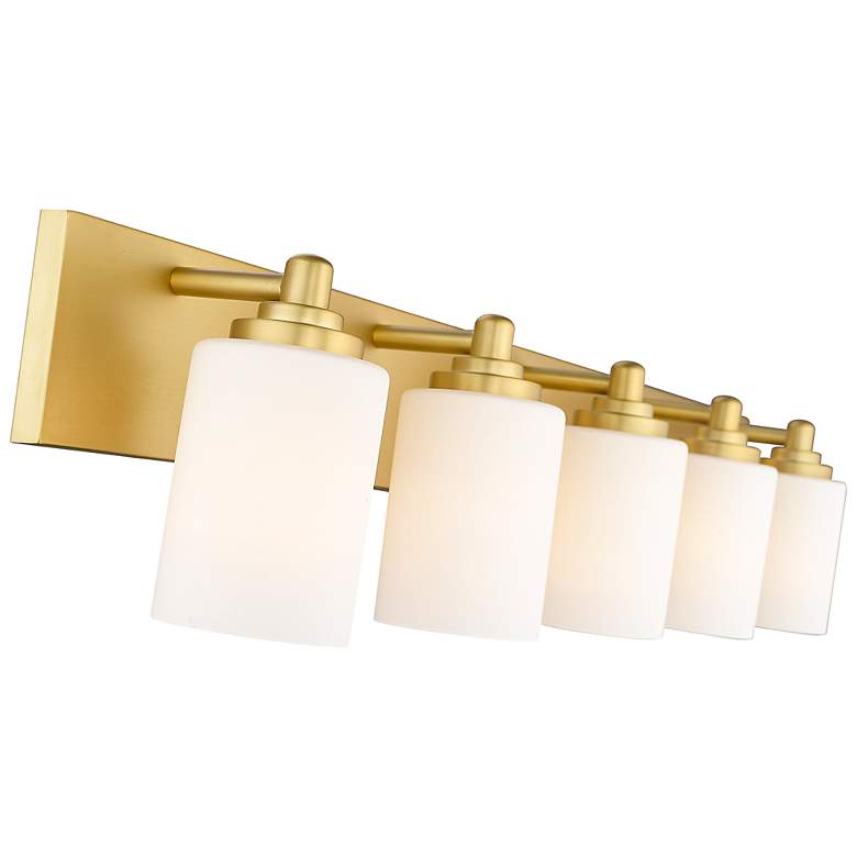 Image 7 Soledad 38 3/4" Wide Brushed Gold 5-Light Vanity Bath Light more views
