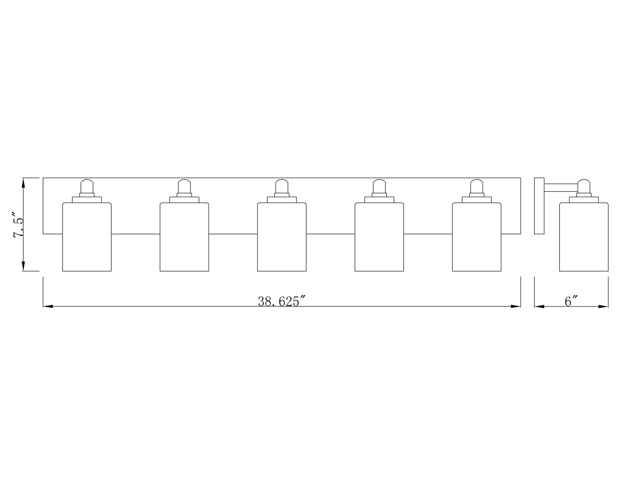 Soledad 38 3/4" Wide Brushed Gold 5-Light Vanity Bath Light in scene