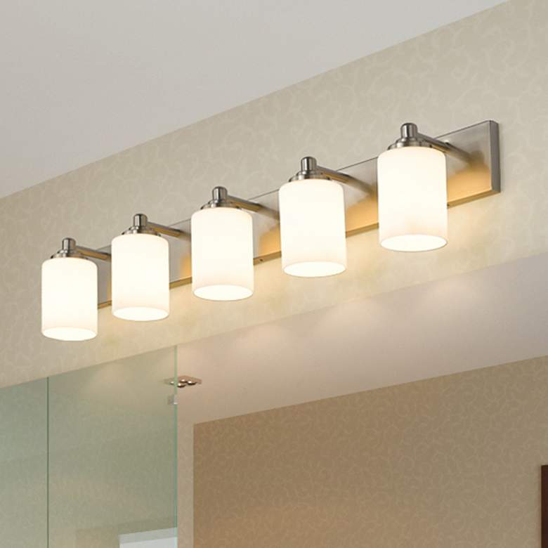 Image 1 Soledad 38 3/4" Wide Brushed Nickel 5-Light Bath Light