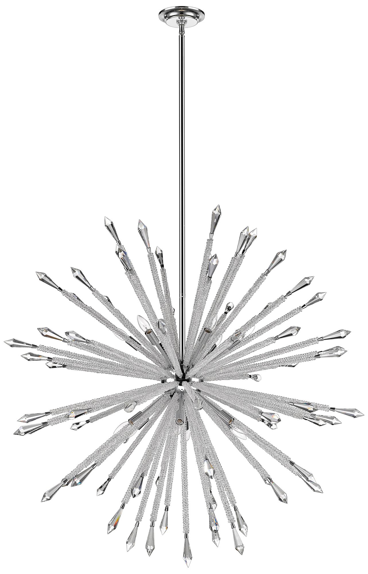 Soleia 47" Wide Chrome 12-Light Sputnik Chandelier in scene